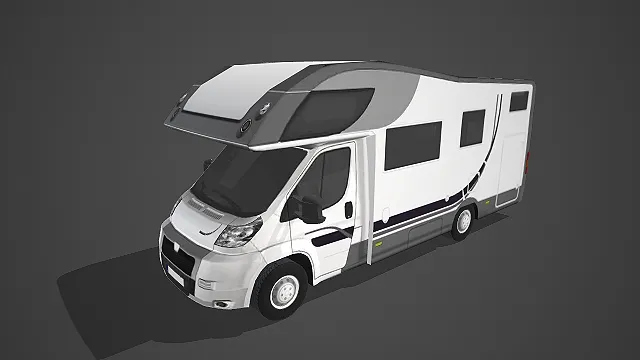 灰白纹旅居房车 3D 模型