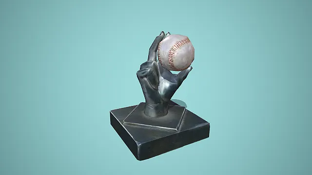 做旧金属手托棒球雕塑摆件