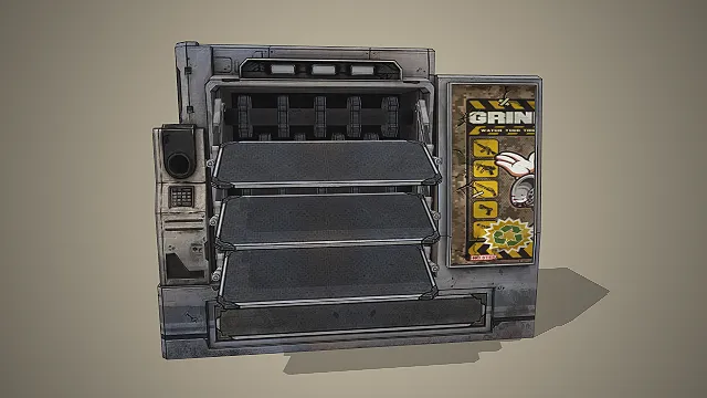 废土自动回收机  卡通渲染风  模块化结构  金属柜体