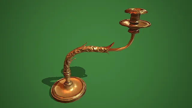 复古黄铜枝纹烛台装饰摆件