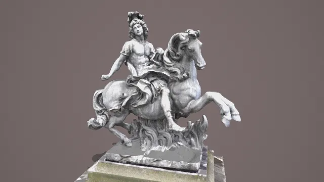 3D写实风格欧式骑马人物雕塑模型，创意设计（3D雕塑、写实风格、庄重典雅，欧式雕塑主题，欧式元素）
