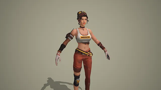次世代荒野机械师女性角色 3D 模型 工装穿搭
