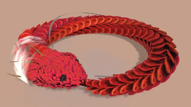 乌罗波罗斯平静爬行的蛇动画