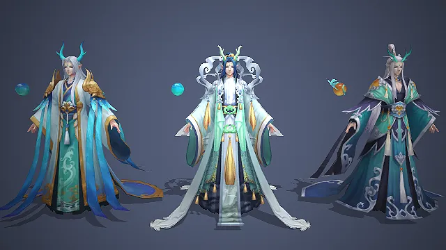 东海龙王  龙角非人  古风仙侠  华丽华服