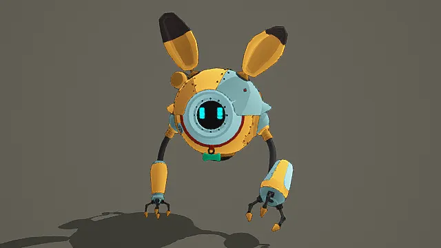 卡通风格萌系兔形机器人3D模型