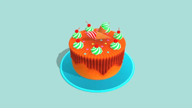 盘子装有蛋糕奶油甜筒糖果装饰甜点食物