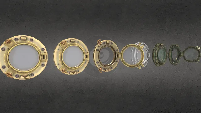 复古船舱舷窗金属窗户