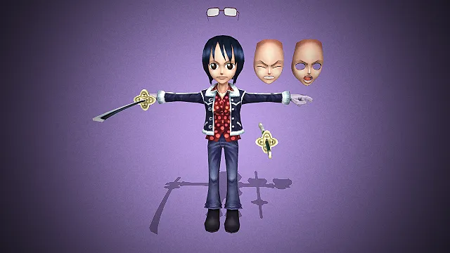 动漫《海贼王》中的角色妮可·罗宾小时候的3d模型