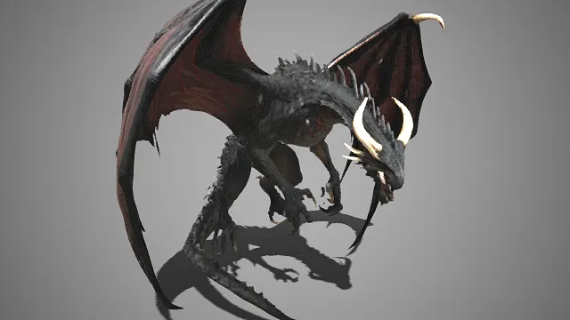 暗黑风格  魔龙  翼膜  冲击力  黑鳞与尖刺  獠牙  巨兽