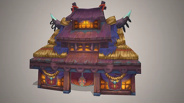 蛮荒部落  核心建筑  做旧木构  三层商铺建筑