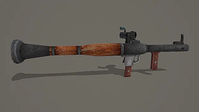 复古粗糙风木质改装火箭筒3D模型