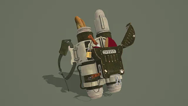 卡通风格科幻食物背包3D模型