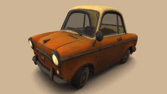 有点破旧的汽车小轿车