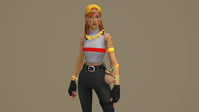 《堡垒之夜》风格女性角色3D模型