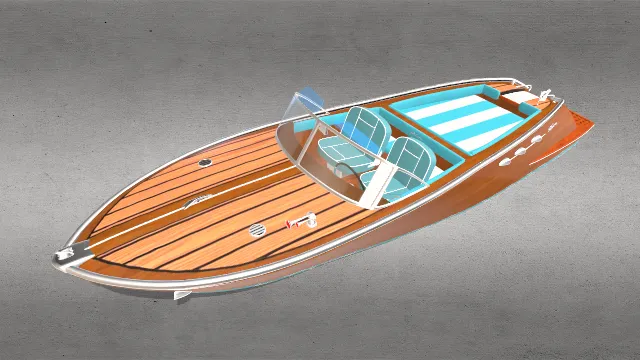 游艇小型船只钓鱼船模型海洋运输工具