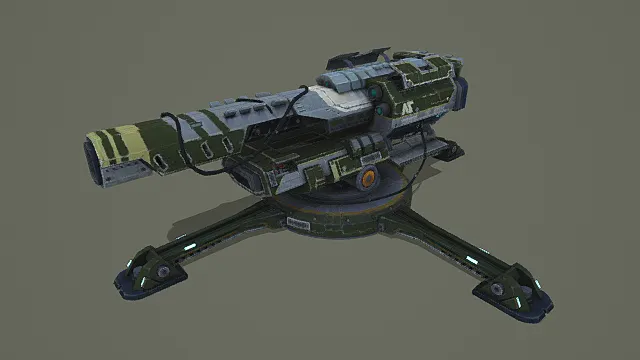 科幻风格军用重型炮塔3D模型