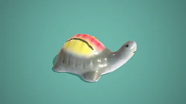 陶瓷釉面彩纹小乌龟装饰摆件