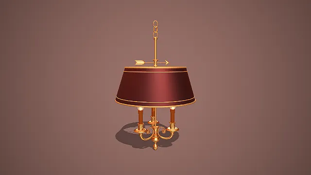 美式复古金色箭头装饰三臂烛台黑色金边吊灯装饰模型