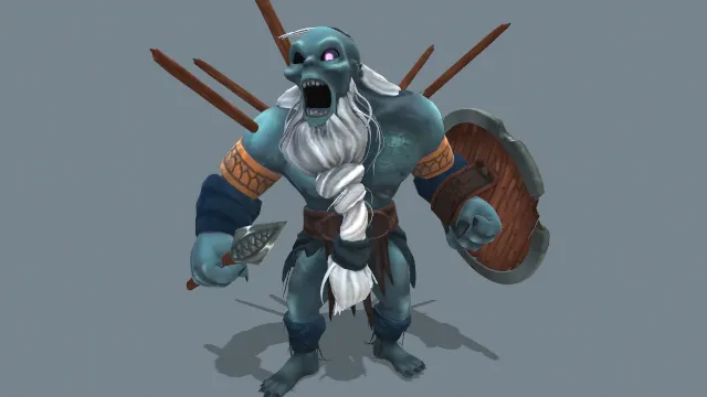 怪物模型游戏角色剑盾武器