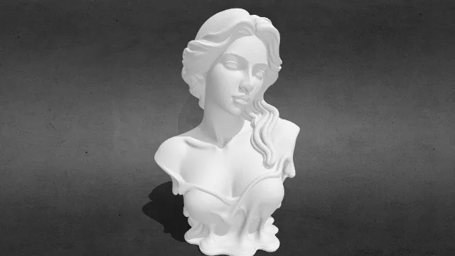 融化的女神小摆件stl