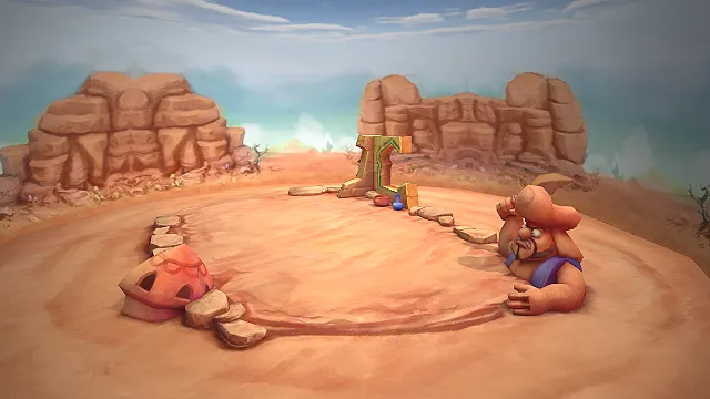 一个卡通风格的3D原始部落竞技场场景模型