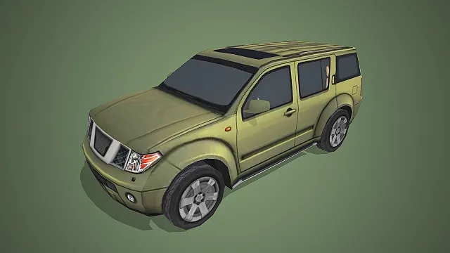 军绿色越野 SUV3D 模型.fbx