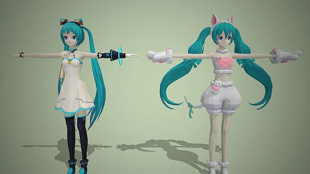 初音未来  二次元虚拟歌姬  科技风猫娘  萌系元气