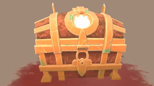 金属包裹的木制宝箱有血迹撒布道具