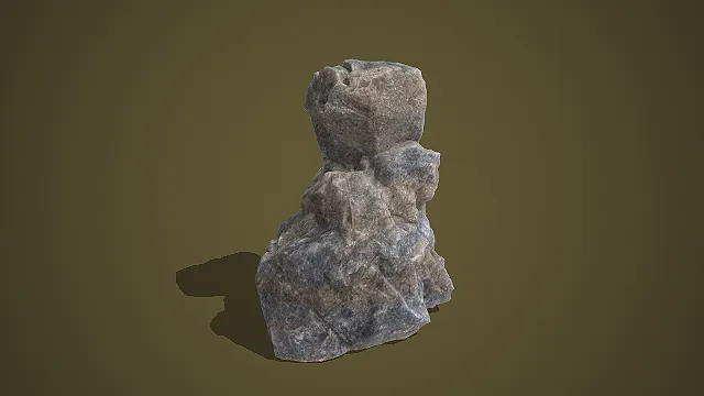 堆叠式灰岩石游戏场景自然景观道具