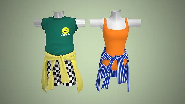 夏日休闲风  无袖背心  连体泳衣  撞色搭配