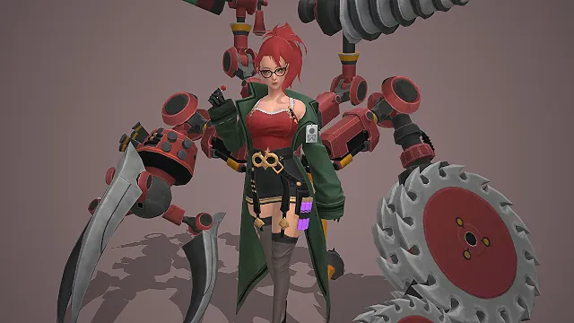 机械师少女  红发御姐  蒸汽朋克  战斗人设