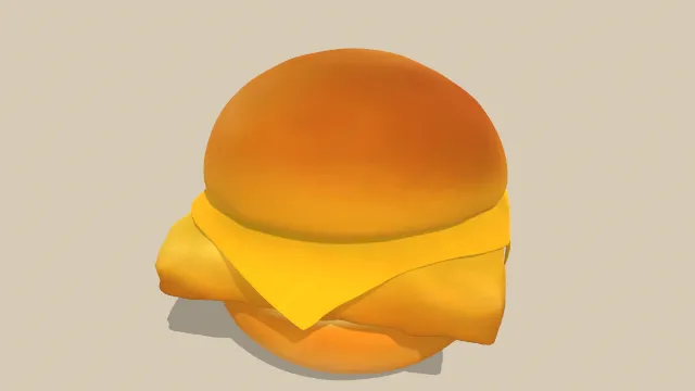 夹有芝士片和肉片的小汉堡食物