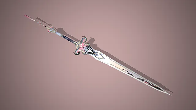 一把古风仙侠风格的长剑3D模型