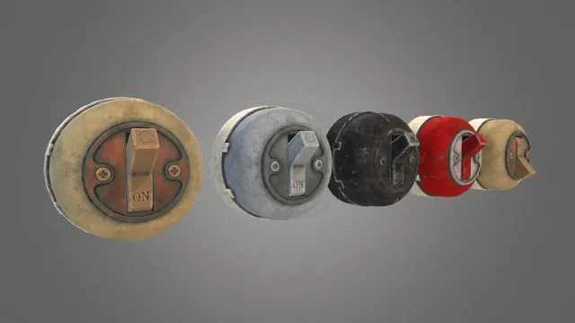 古董灯开关类型B不同颜色外壳跷板开关