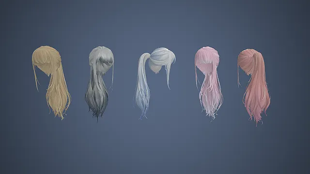  二次元发型  马尾辫  日系动漫  角色设计