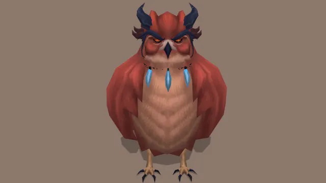 卡通风格化鸟类动物森林守护者