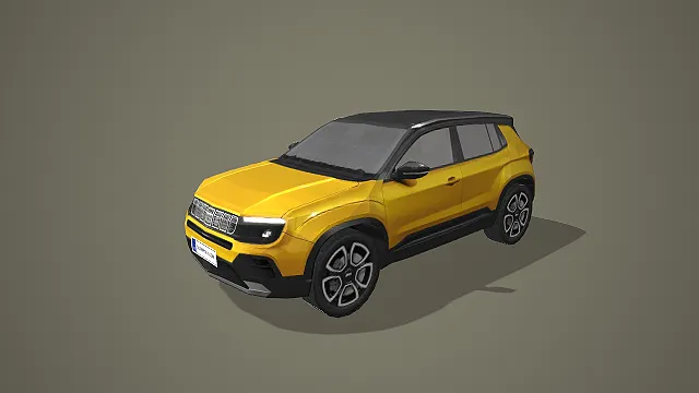 黄黑 Jeep 越野 SUV 带硬朗造型写实模型