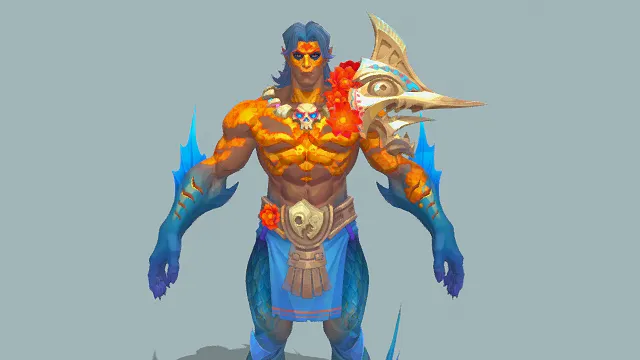 3D卡通风格神话战士角色模型，创意设计（3D角色、卡通风格、神话风，角色设计主题）