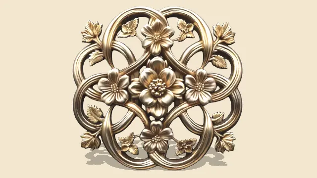 天花板墙壁雕刻金属花朵样式镂空花纹装饰