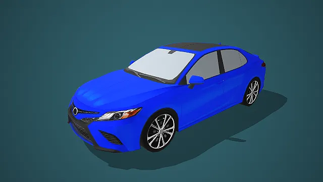 宝蓝色运动款四门轿车 3D 模型