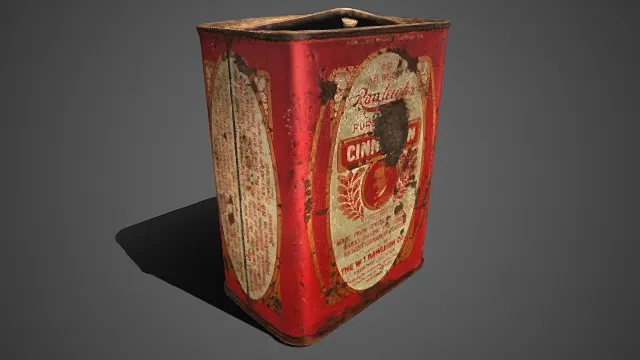 铁皮罐  肉桂  锈迹  储物罐  香料  食品包装