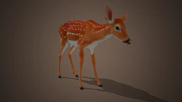萌系花斑幼鹿模型