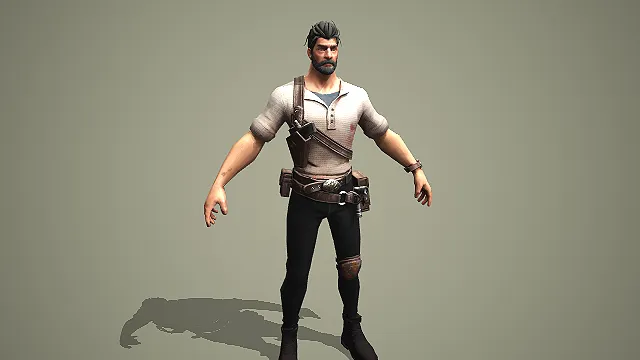 次世代风格荒野生存探险者男性角色 3D 模型