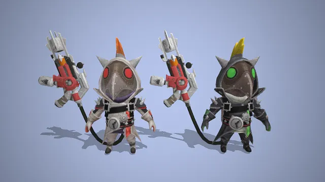 蒸汽朋克  鸟嘴医生  科幻武器  手绘风