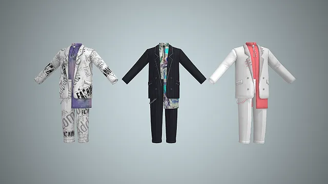 西装套装  字母印花  个性混搭  新中式