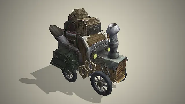 蒸汽朋克  货运三轮车  储物载具  奇幻载具