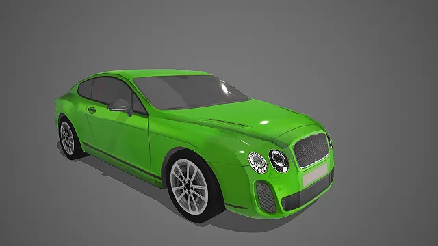 亮绿色双门豪华轿跑 3D 模型