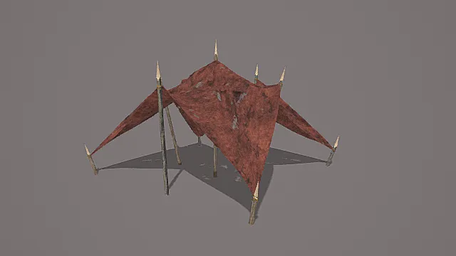 中世纪野外尖刺帐篷3D模型