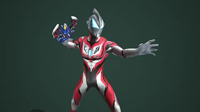 手持升华器的红银黑捷德奥特曼原始形态模型