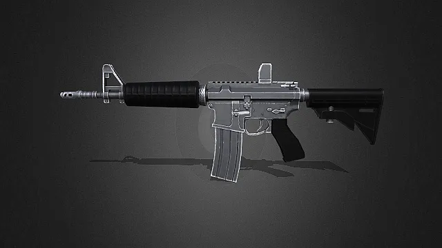 短管 M4 系卡宾枪带红点瞄具写实枪械 3D 模型